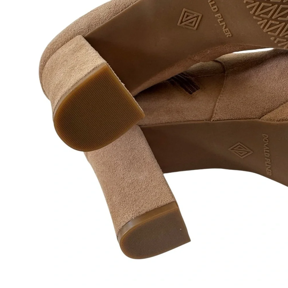 NWT Donald Pliner Labell Suede Platform Chunky Boot Tan Size 10